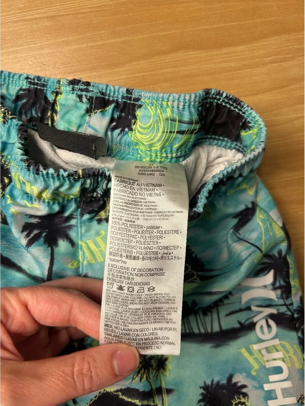Hurley Boys' 2T Tropical Print Swim Trunks